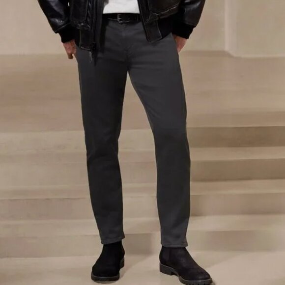 BANANA REPUBLIC Slim Traveler Pant in Dark Gray Minimalist Travel Stretch Cotton - Picture 1 of 13